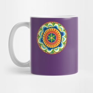 Folk Mandala (Blue Background) Mug